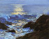 Seascape Canvas Paintings - Seascape Moonlight